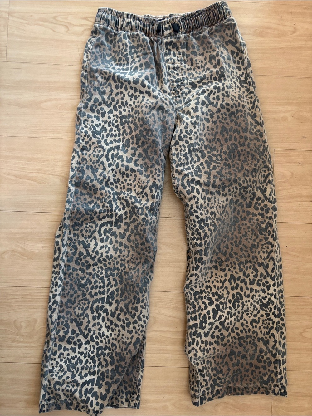 Leopard Print Elastic-Waist Bottoms - Brown